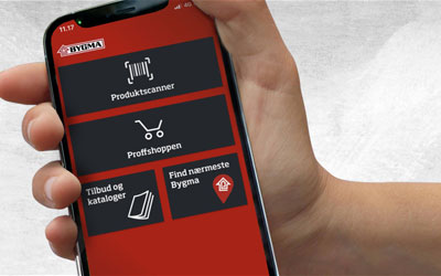 App til mobiltelefon til let bestilling af byggematerialer