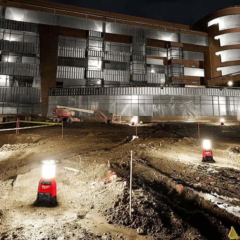 Arbejdsbelysning p&aring; byggepladsen