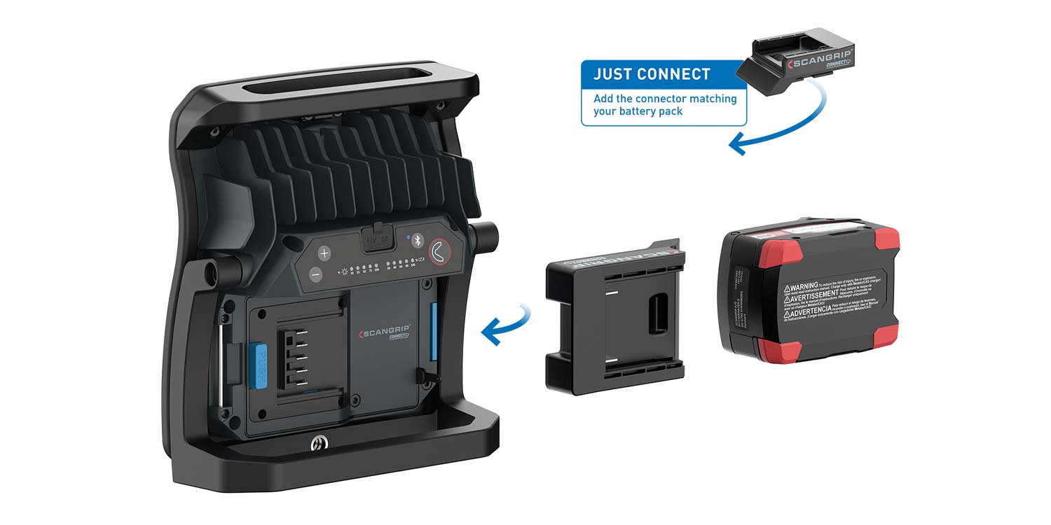 Batteri adapter til SCANGRIP Nova 4 arbejdslampe