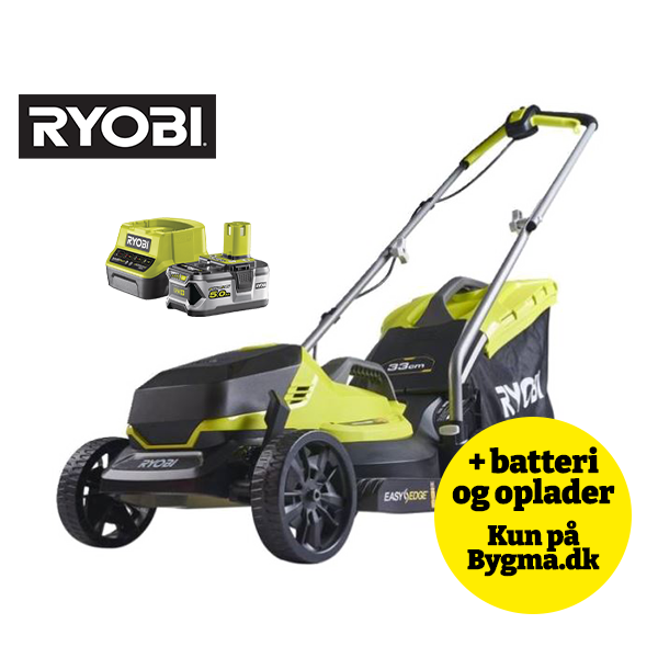 Ryobi pl&aelig;neklipper med batteri