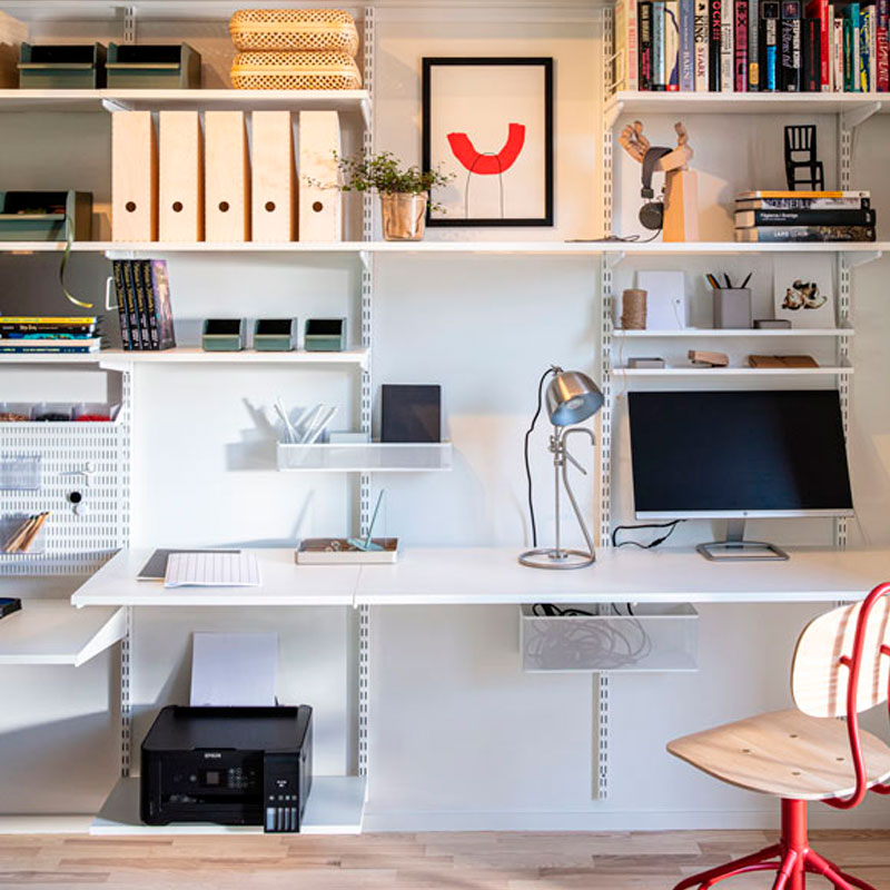 Elfa reoler og hylder i kontor