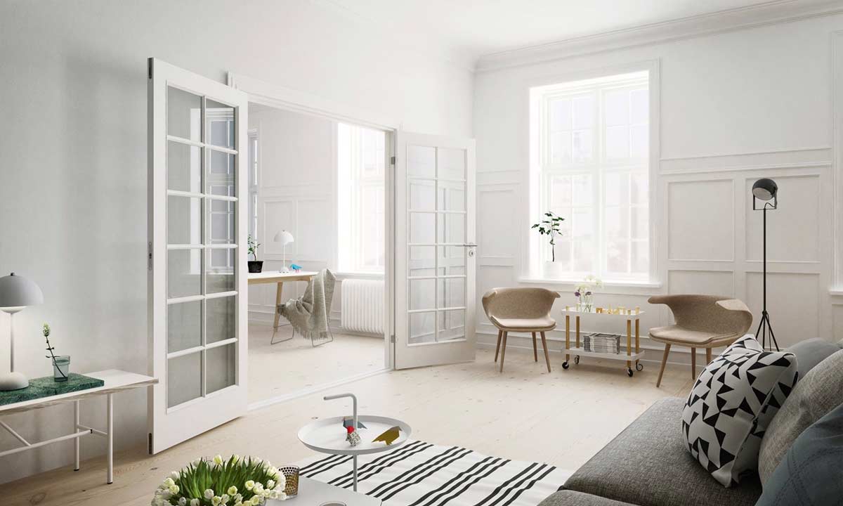 Franske dobbeltd&oslash;re i hvid fra Swedoor