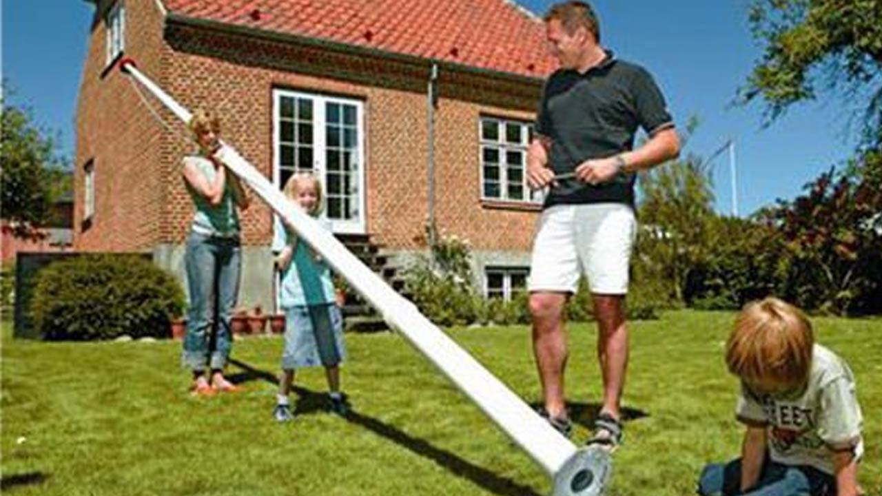Flagstang i glasfiber i villa have