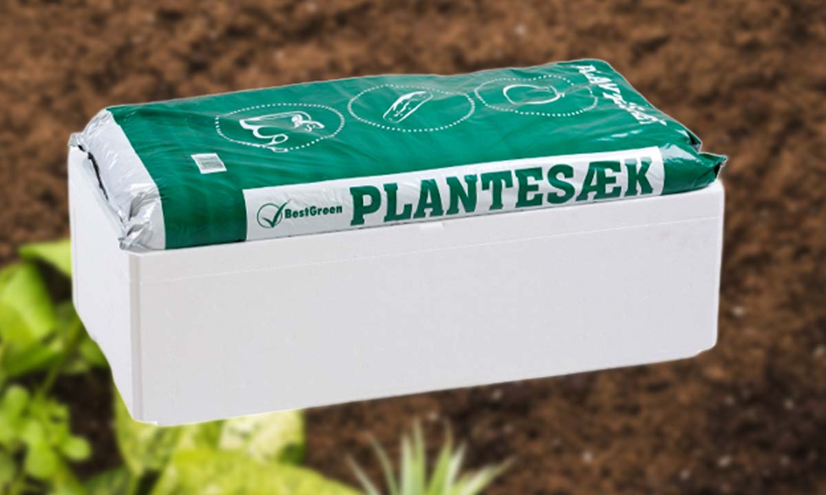 Kapil&aelig;rkasse med plantes&aelig;k ovenp&aring;